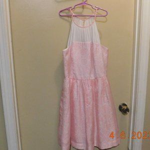Lilly Pulitzer Kailey Chiffon Halter Dress 68733 Pink Fit & Flare Women 0 NWOT